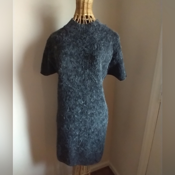 Elegant Gray Women's Sweater Dress - Picture 2 of 10